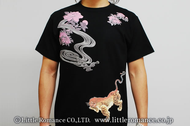 S-1982 和柄メンズ半袖Tシャツ 鵺牡丹｜和柄ブランドのむかしむかし
